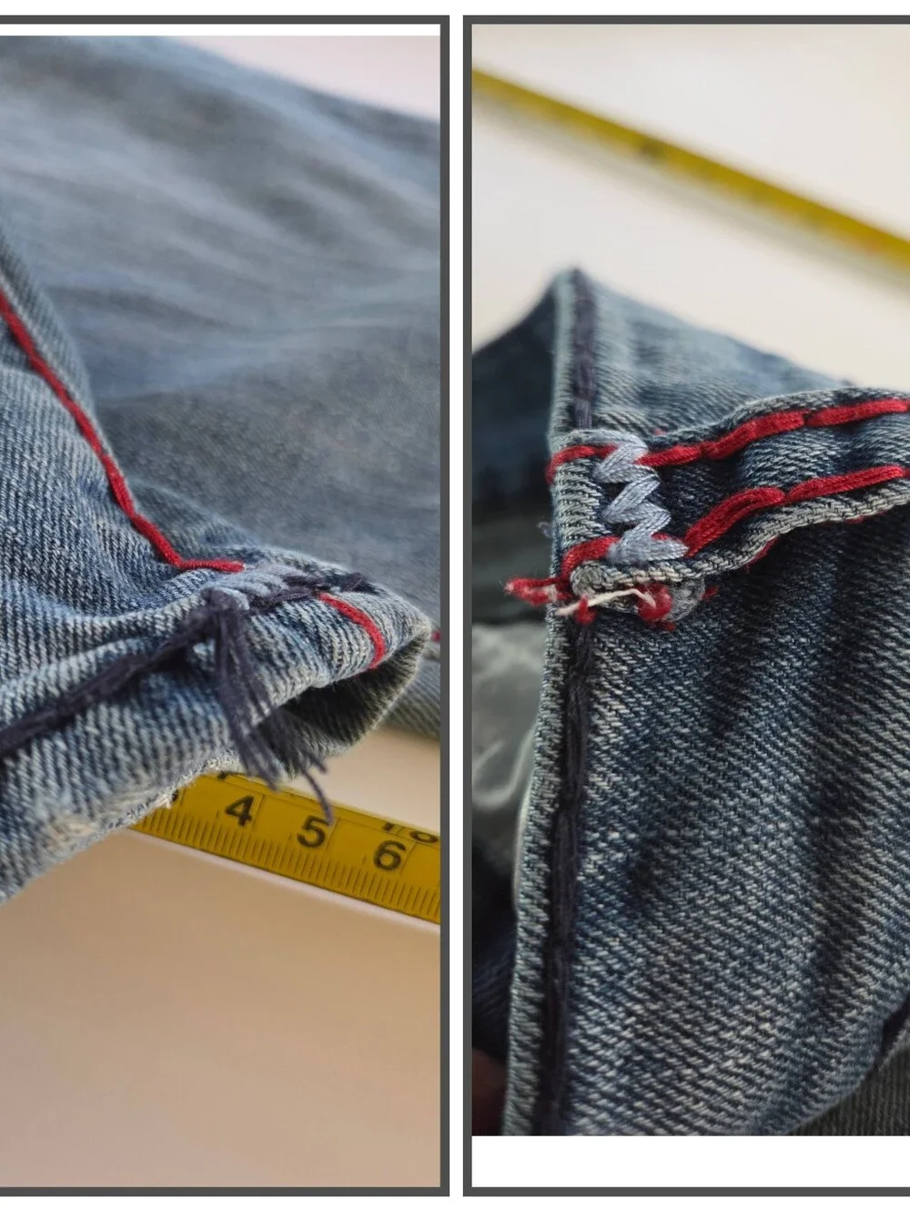 True Religion Mens Ricky Super T Flap Relaxed Straight Red Chain stitch Size 42